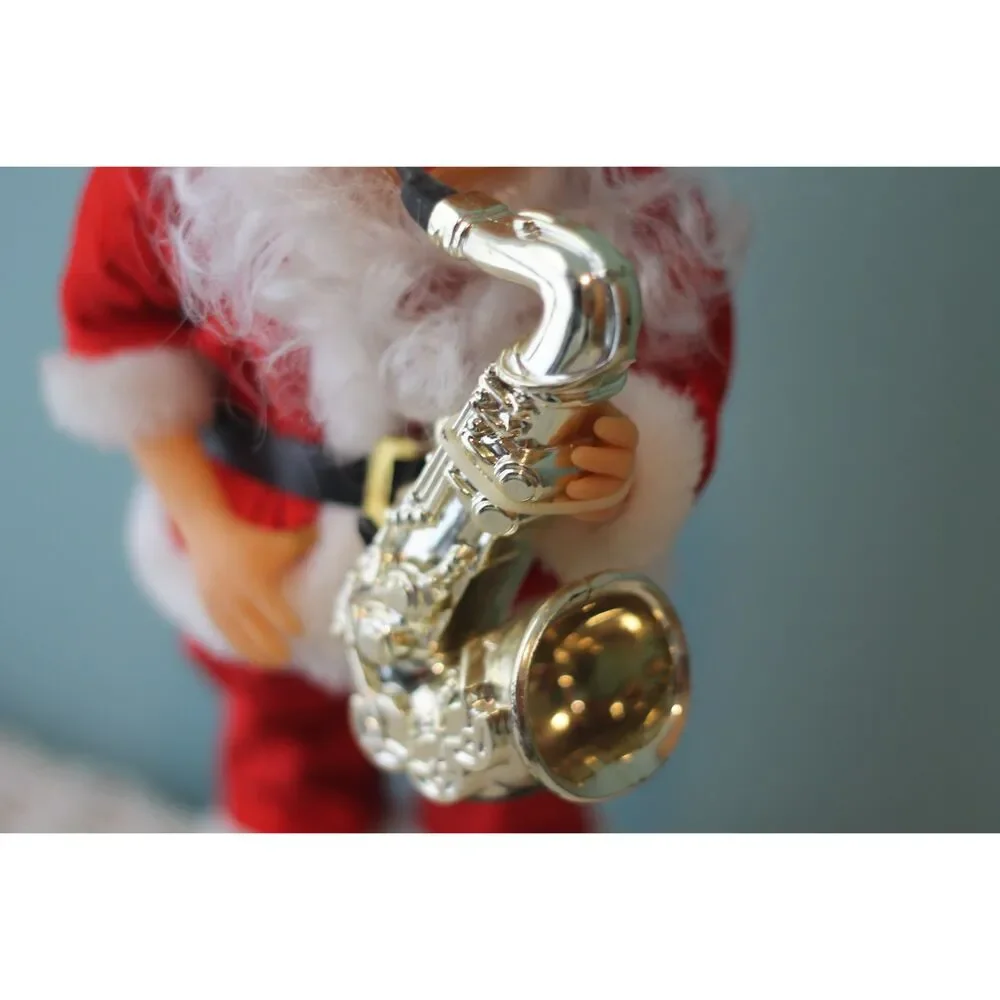 Vintage Dancing Santa Claus with Saxophone (Works)